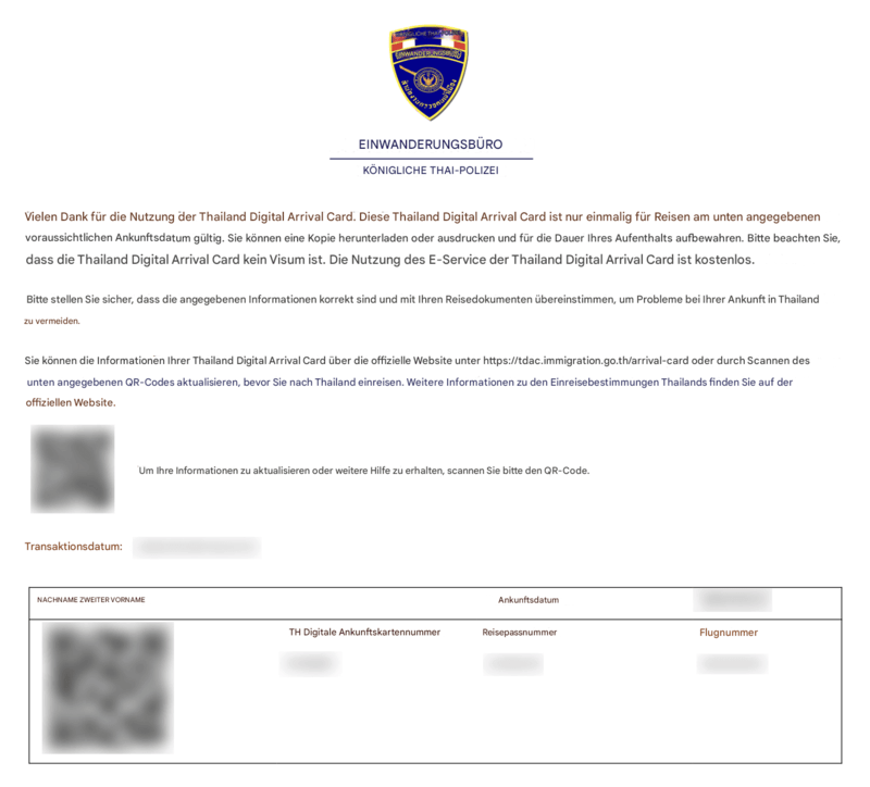 TDAC-Antragsprozess - Schritt 8