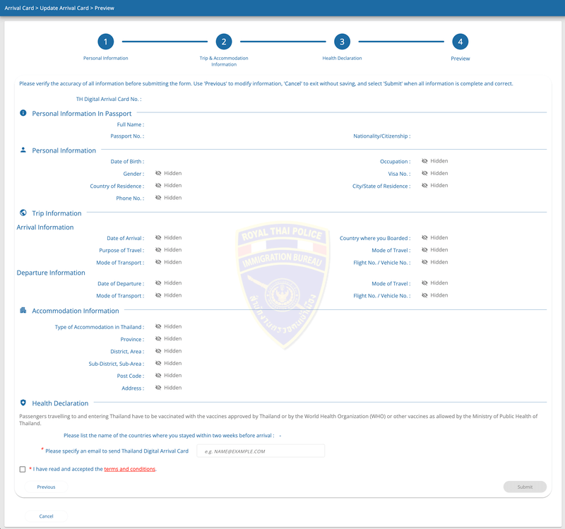 TDAC Application Process - Step 5