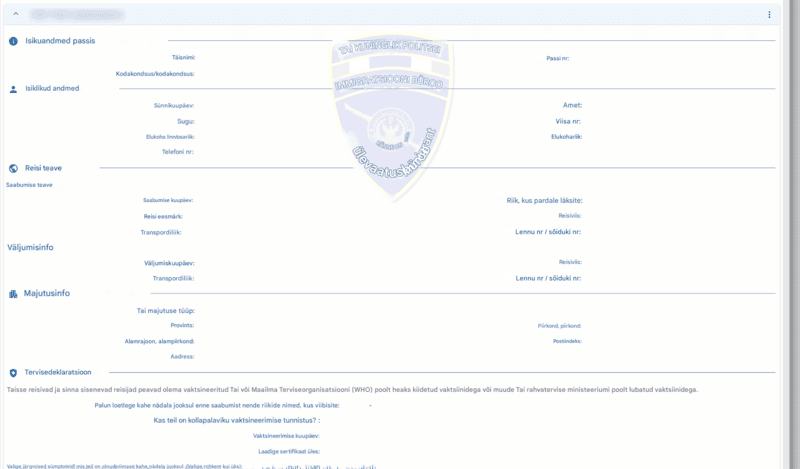 TDAC taotlemise protsess - Samm 5