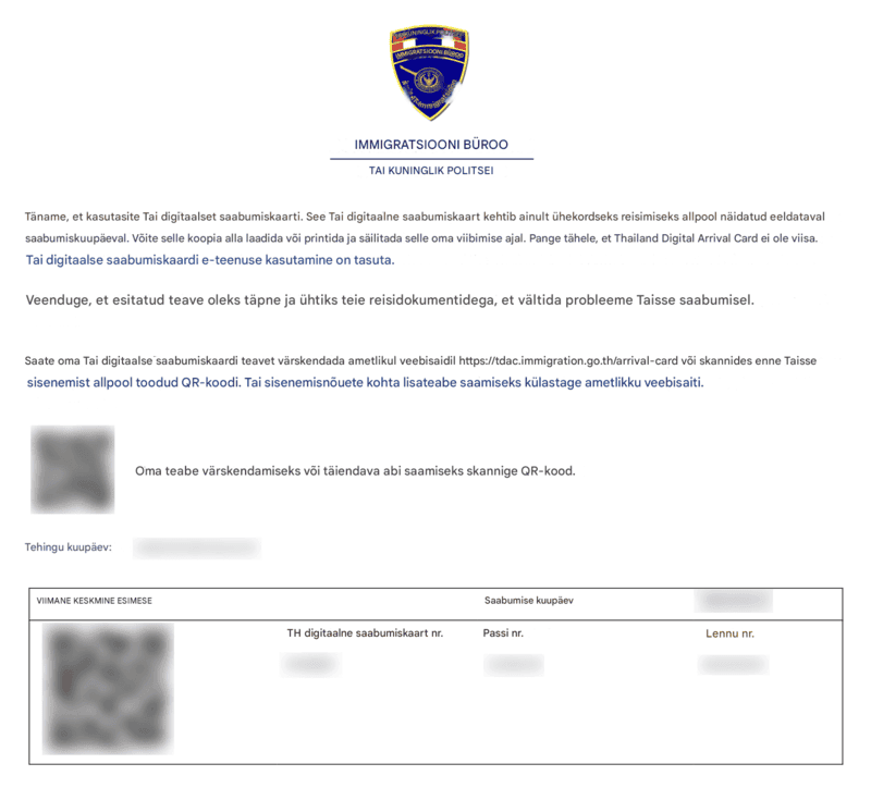 TDAC taotlemise protsess - Samm 8