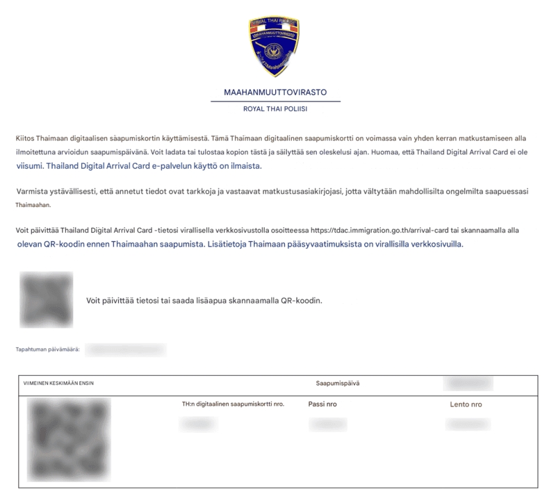 TDAC-hakemusprosessi - Vaihe 8