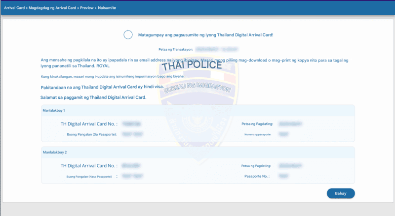Proseso ng Aplikasyon ng TDAC - Hakbang 6