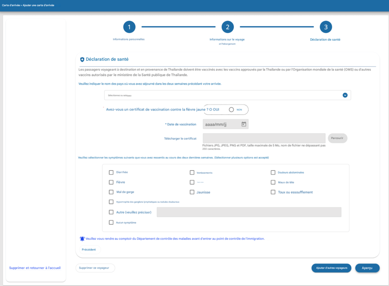 Processus de demande TDAC - Étape 4