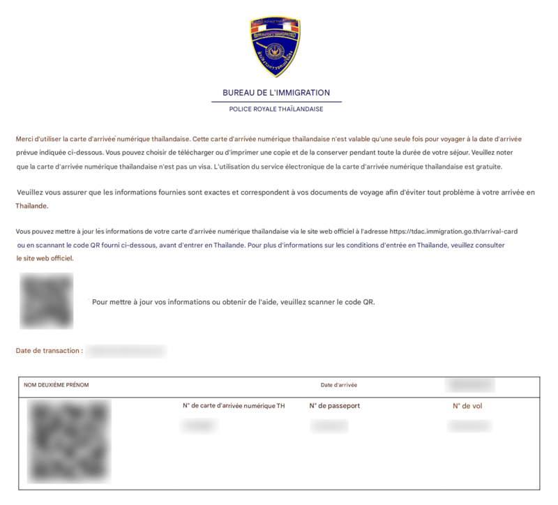 Processus de demande TDAC - Étape 8