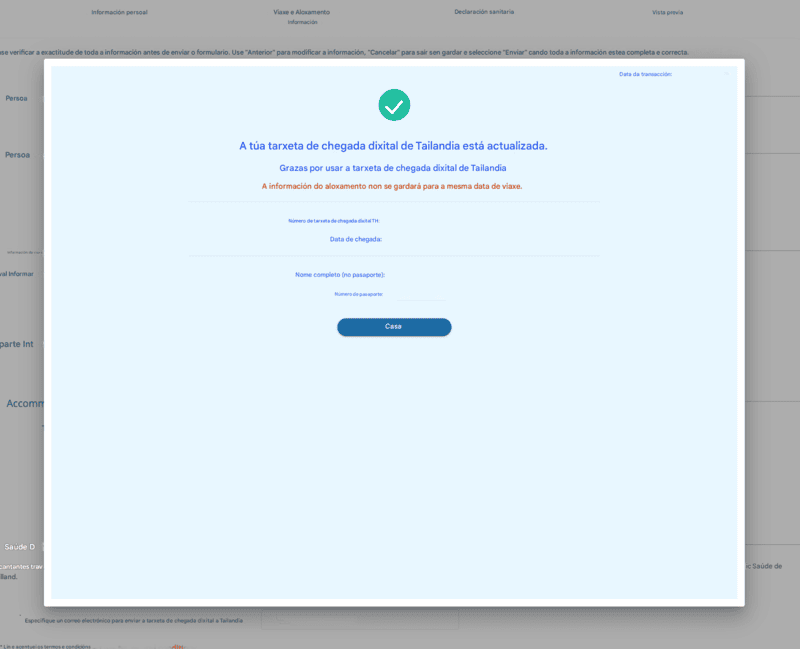 Proceso de Solicitude TDAC - Paso 6