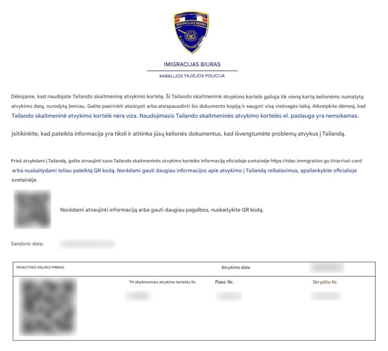 TDAC paraiškos procesas - 8 žingsnis