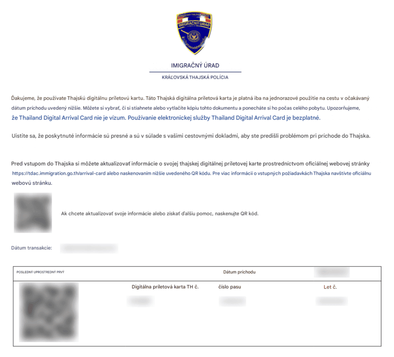 Proces žiadosti TDAC - Krok 8