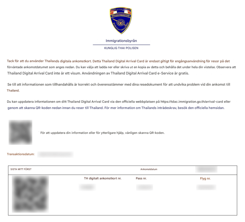 TDAC Ansökningsprocess - Steg 8
